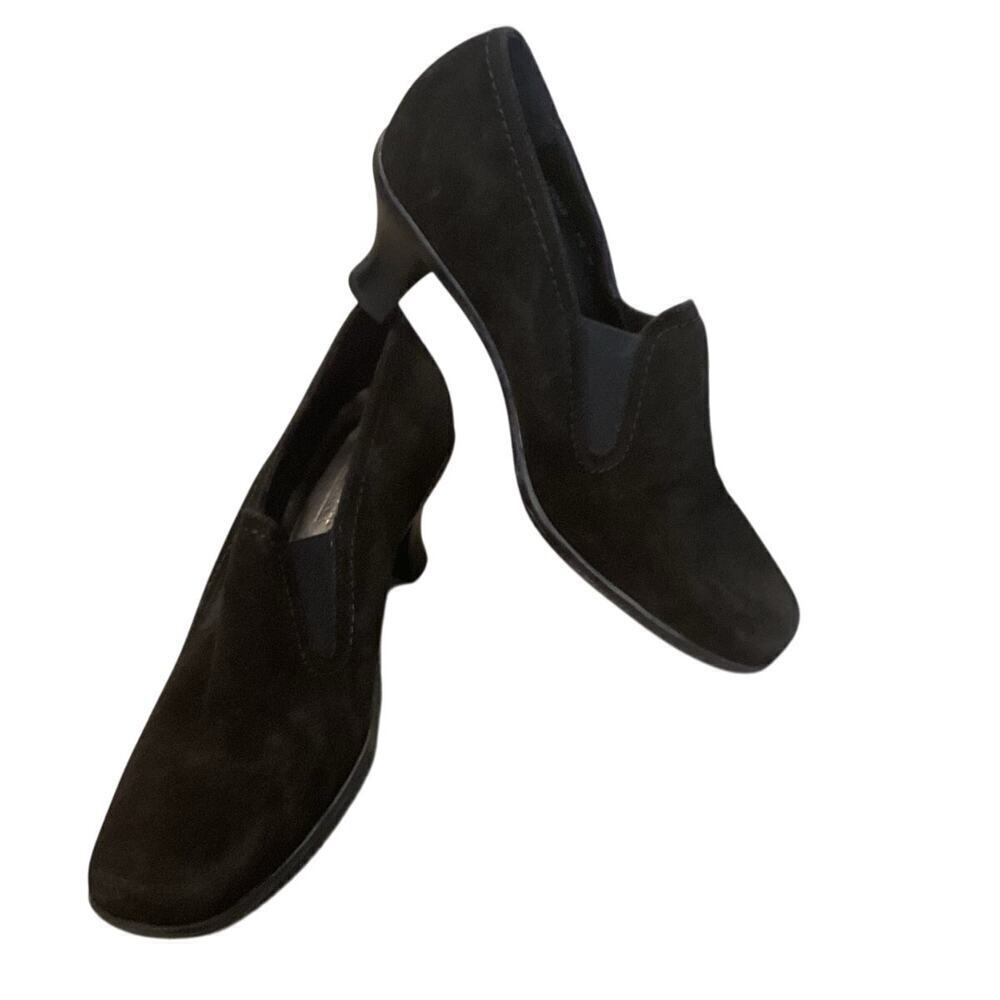 La Candienne Womens Suede Pumps US 9.5M 9.5 M Witchy Black NEW Waterproof Gothic